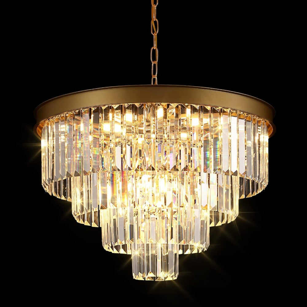 Arisha lampă suspendată LED modernă Decorativă Lux cristal metal negru/Aur Inel dormitor/living