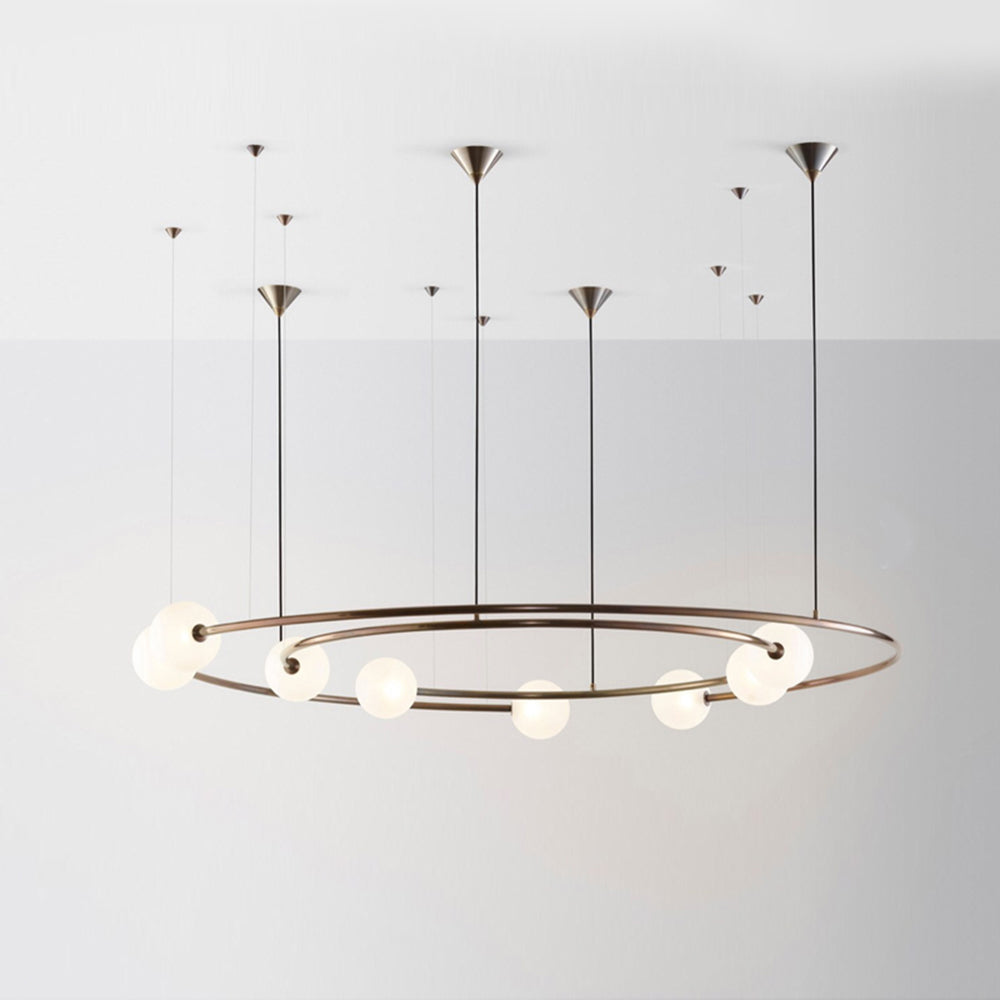 Valentina modern inel metal lampă suspendată, neagră/auriu