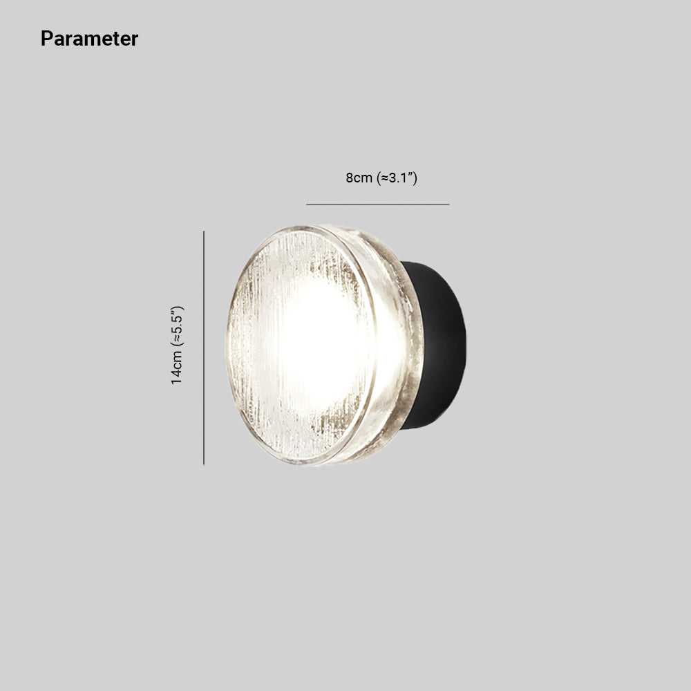 Ray aplică de perete pentru exterior modern mini abajur din metal și sticlă transparent