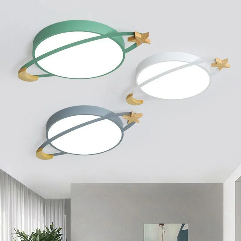 Arisha plafonieră aplicată modernă rotundă, Gri/alb/Verde
