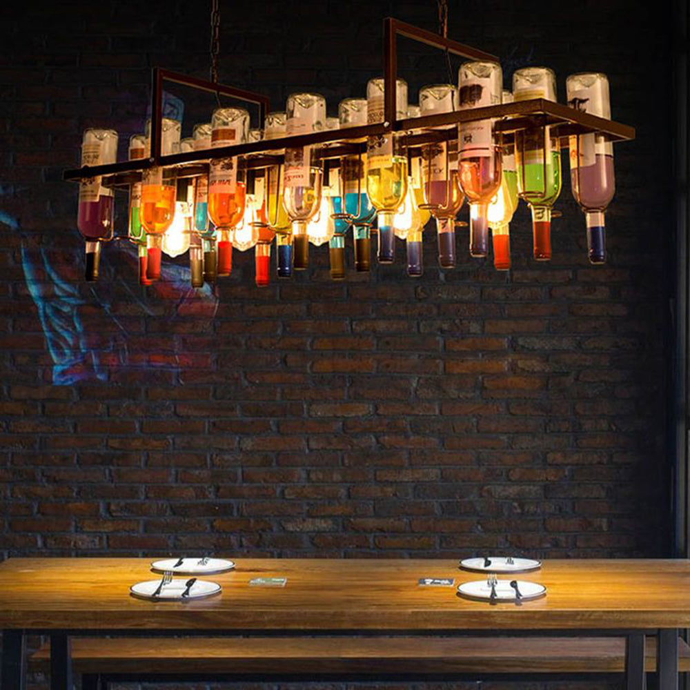 Austin Art Deco lampă suspendată din sticlă de sticlă pentru Burechi de Vin Finisaj Rust