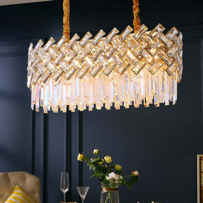 Kristy candelabru auriu din cristal și metal, de lux