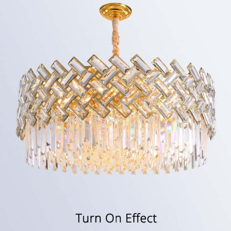 Kristy candelabru auriu din cristal și metal, de lux