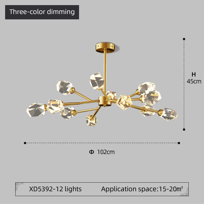 Kristy candelabru Luxos din cristal pentru living Aurit