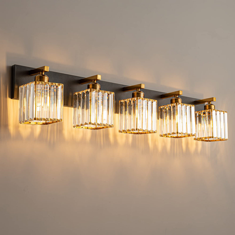 Kristy Vintage LED metal/cristal aplică de Perete pentru Oglindă, auriu