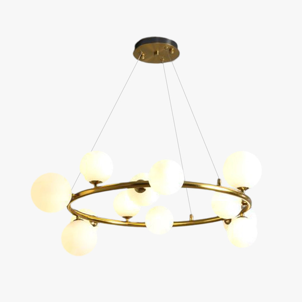 Valentina candelabru modern din sticlă cu sferă și inel, Culoare: Aur/negru