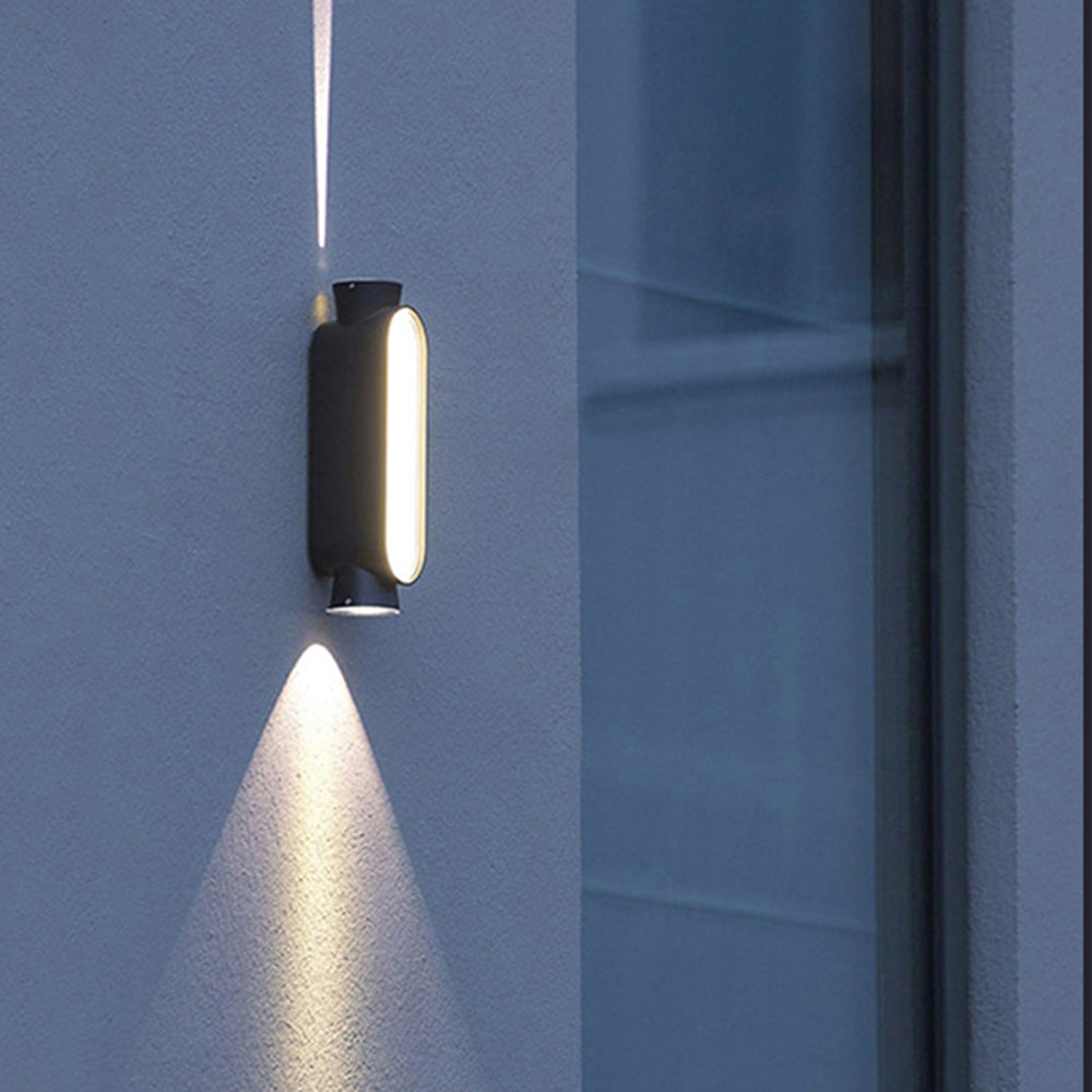 Ray aplică de perete pentru exterior minimalist cu lumină sus/jos, negru/alb