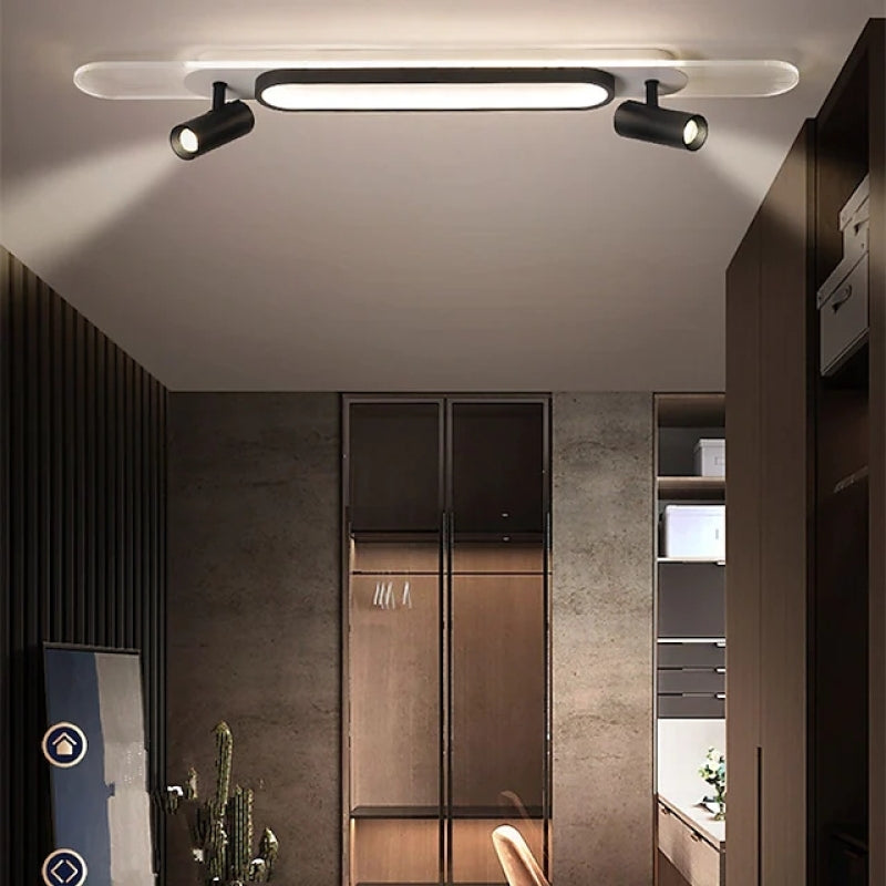 Aim lampă de tavan rectangulară LED modernă din metal, negru/alb