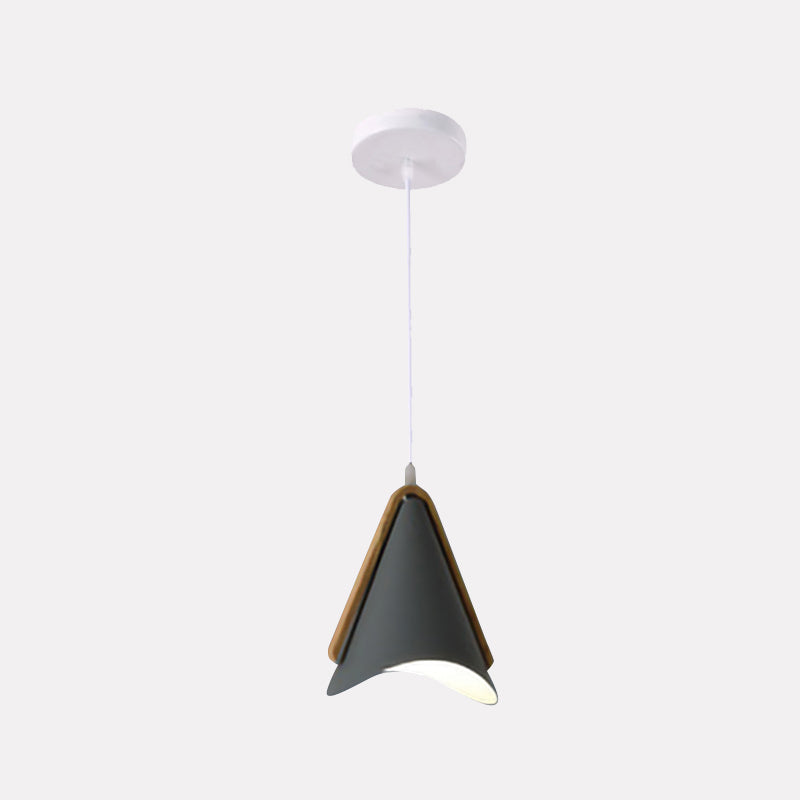 Valentina lampă suspendată modernă Conic, lemn/metal