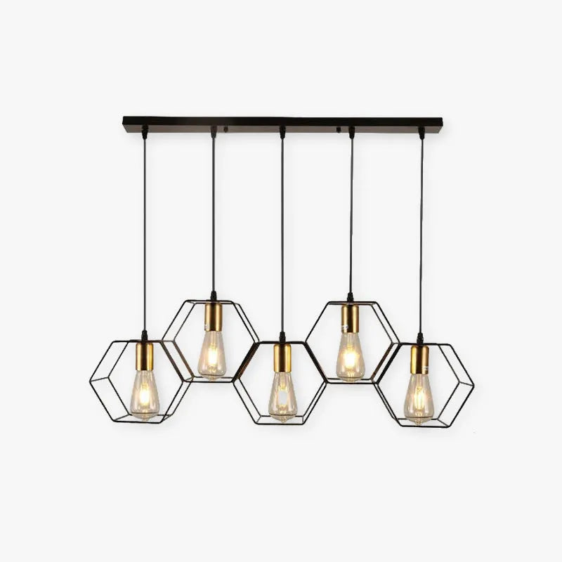 Arisha lampă suspendată Rustic Farmhouse Geometry 3/5, negru