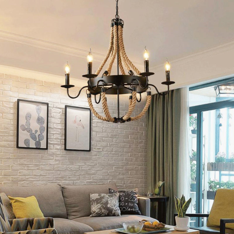 Epoch industrial LED lampă suspendată metal/Corză negru living/Bar