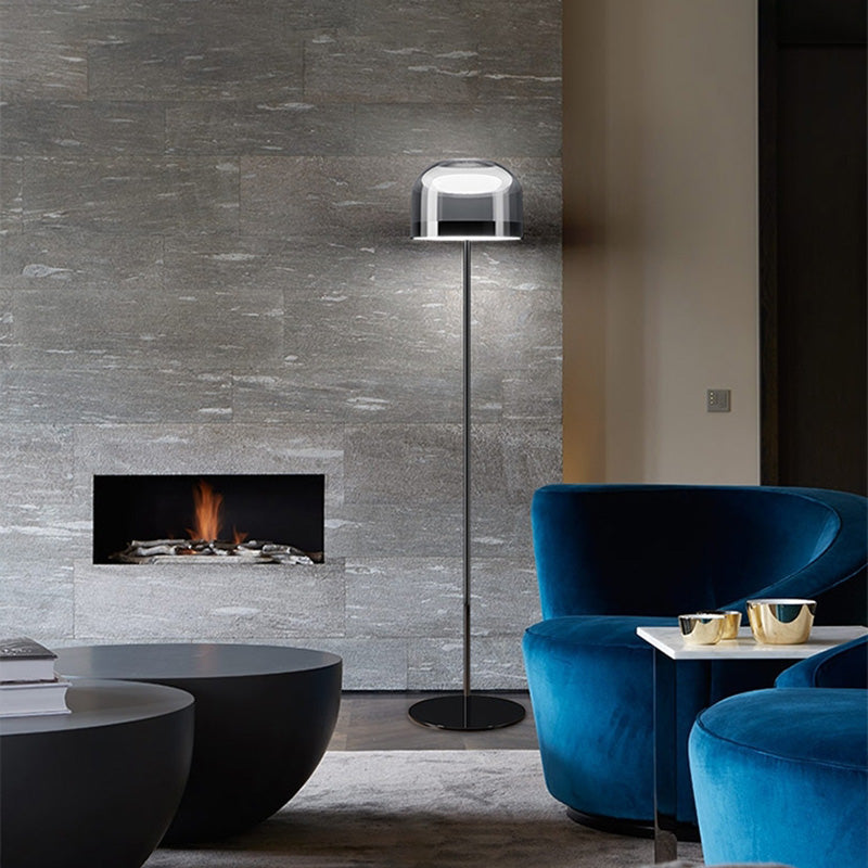 Salgado modern lampadar cu Abajur negru și Rose auriu, L 135/175CM
