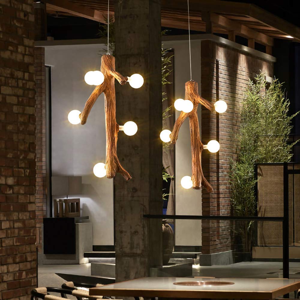 Epoch candelabru din lemn, nordic, LED, pentru living, sufragerie și dormitor
