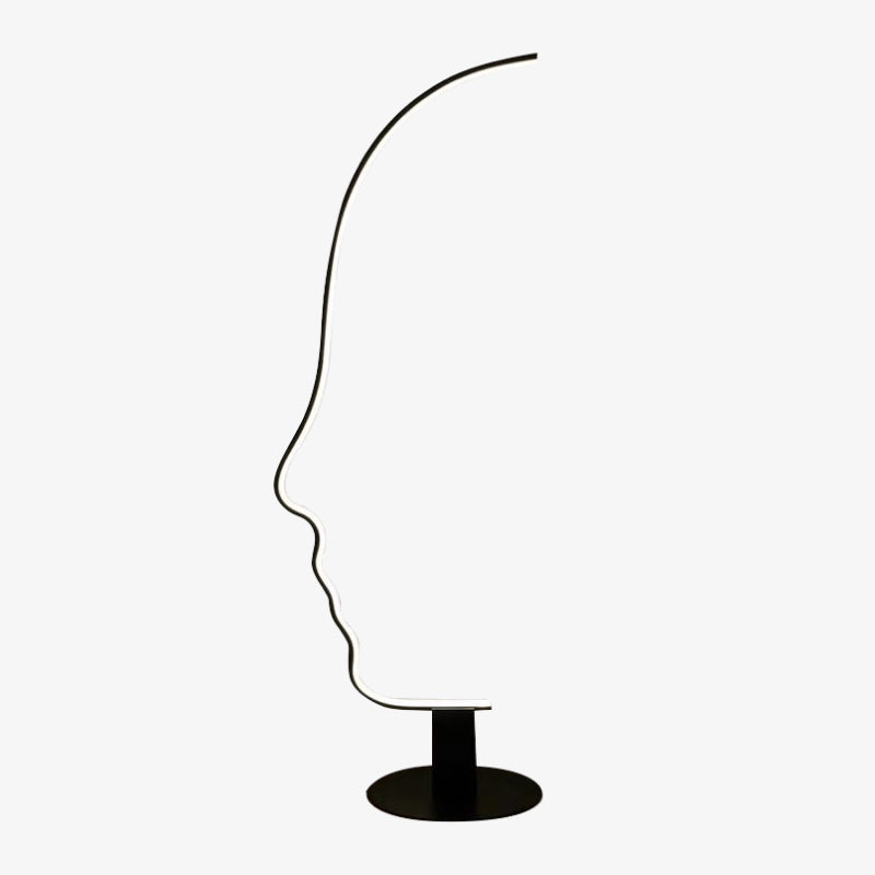 Arisha lampadar modern Arc cu Profil de Față, negru, metal/Silicon