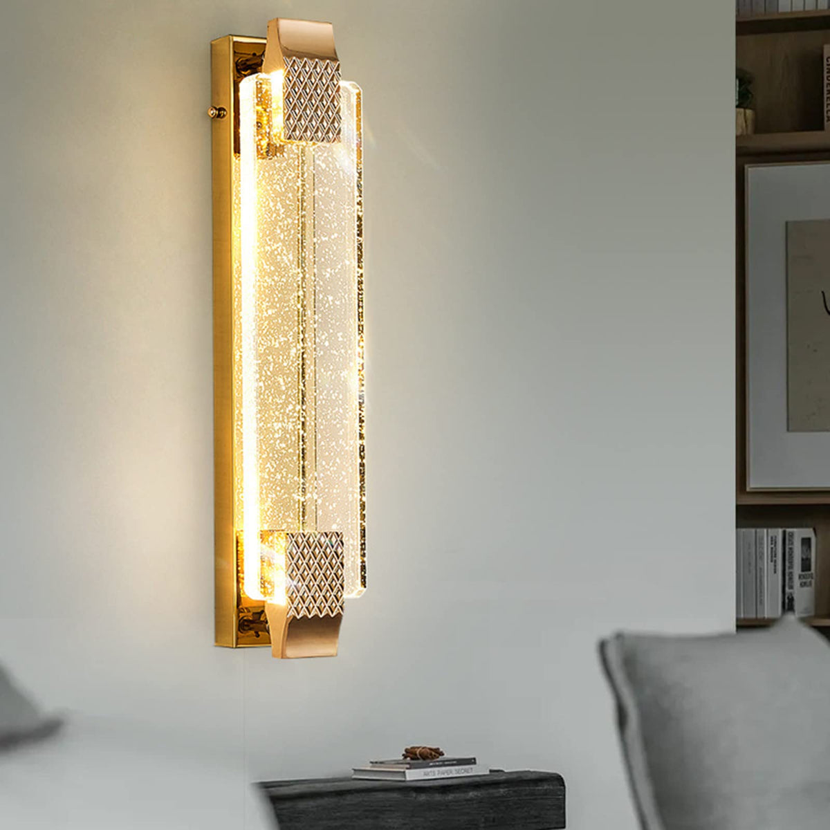 Arisha aplică de perete modernă din metal și sticlă pentru living sau sufragerie