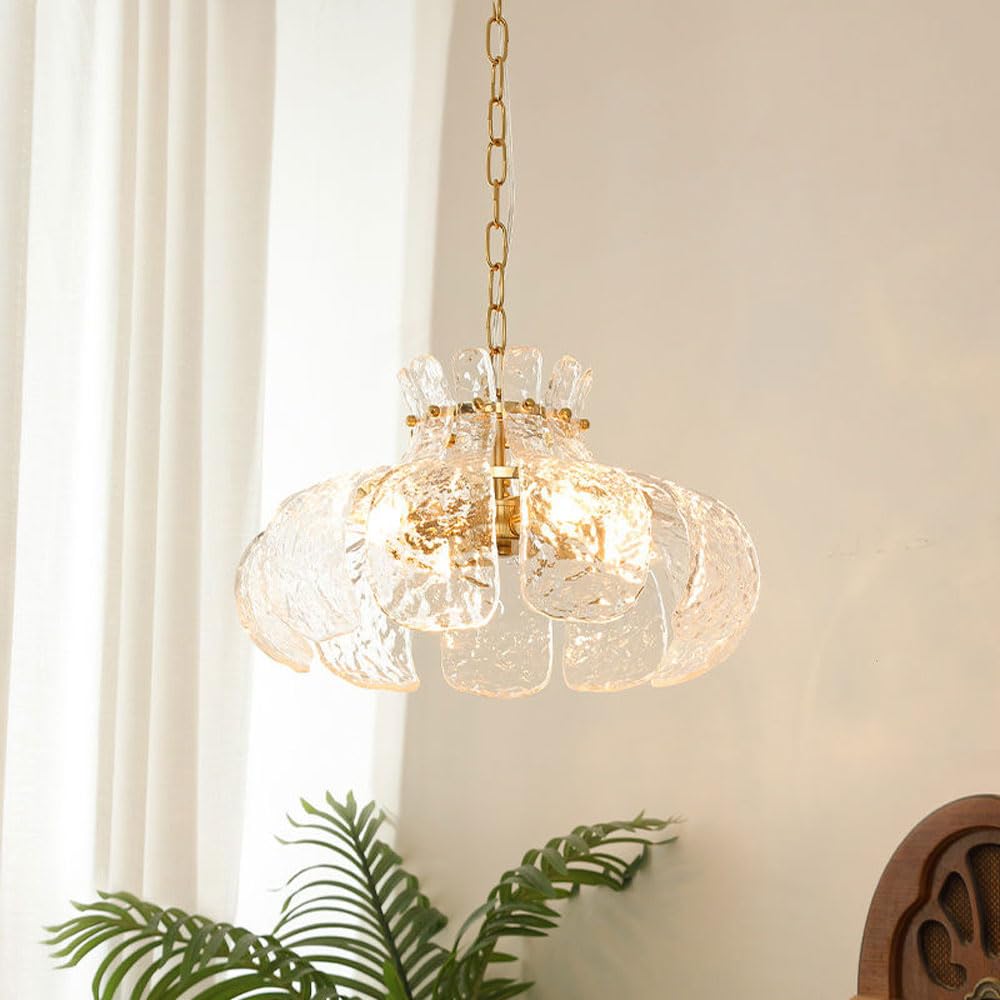 Arisha modern candelabru în Formă de Piersic din sticlă cu Efect de Gheață Topită dormitor