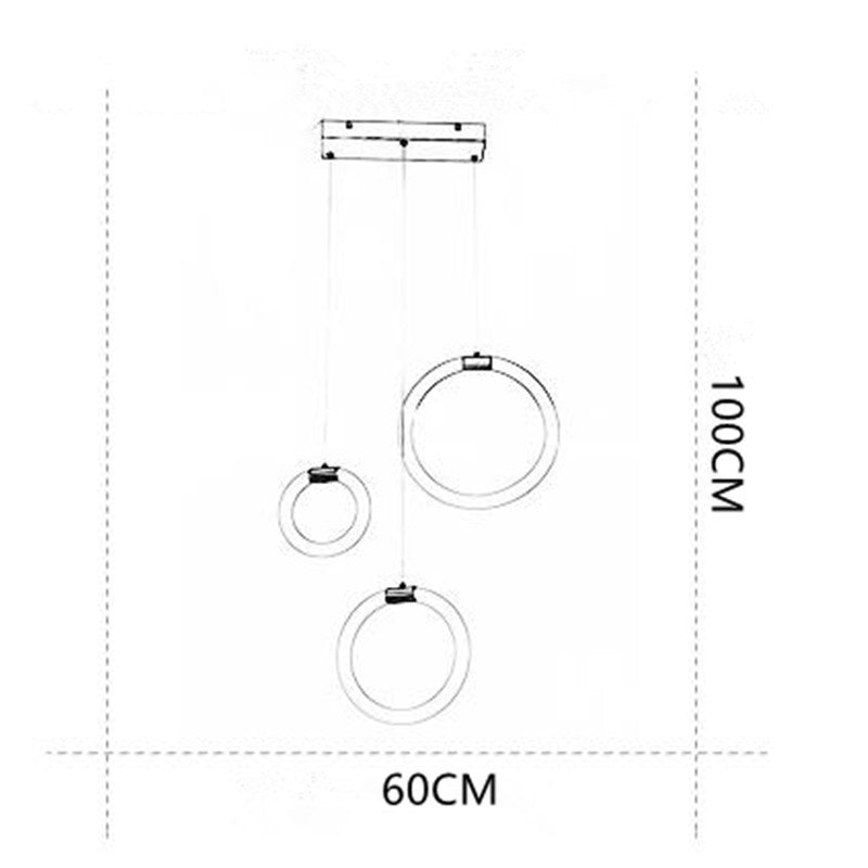 Arisha lampă suspendată minimalistă cu inele metalice