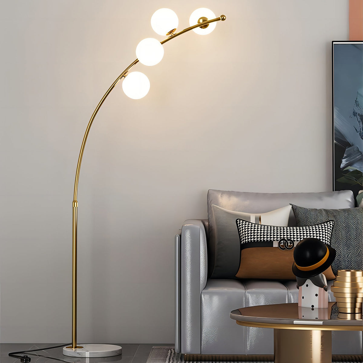 Valentina modern Arc Multi Head Bubble lampadar negru/Aur
