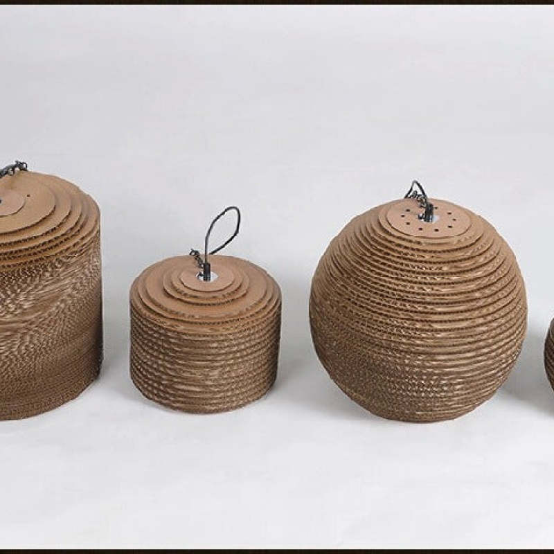 Muto Pastoral Silkworm Rustic hârtie lampă suspendată