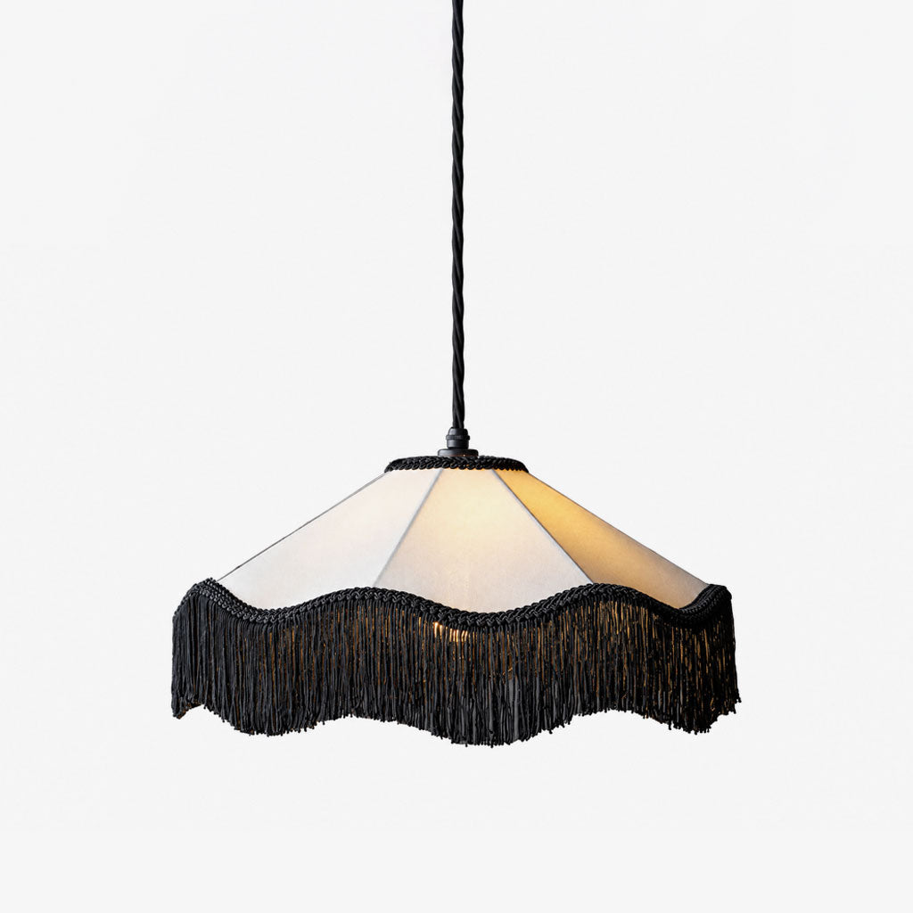 Elmsford lampă suspendată cu ciucuri din material textil