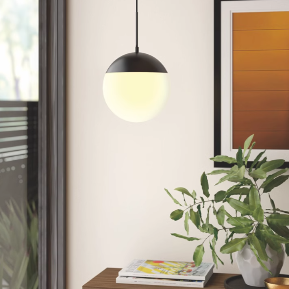 Hallie lampă suspendată modernă din metal și sticlă pentru living, sufragerie sau dormitor