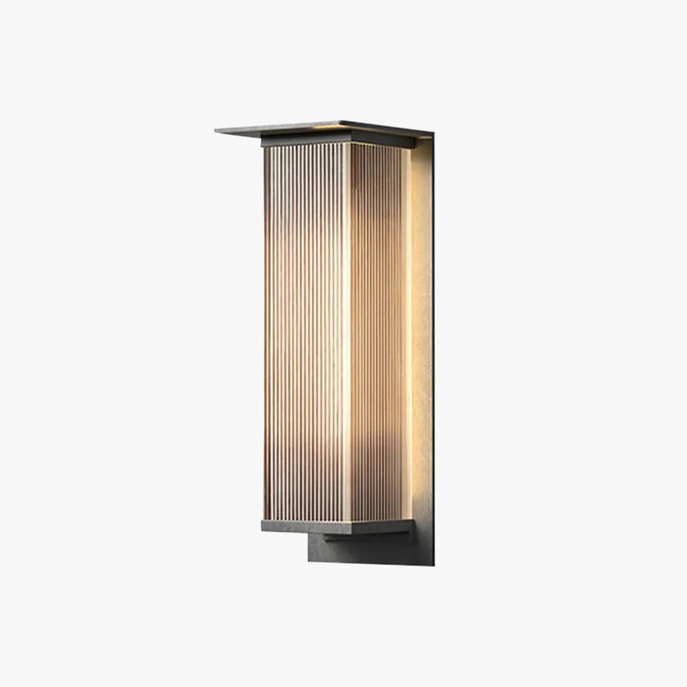 Ray aplică de perete dreptunghiulară modernă din metal, pentru exterior, neagră