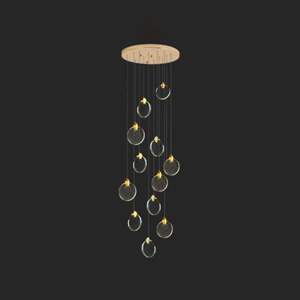 Kristy candelabru Circular Ripple Rotund din cristal auriu