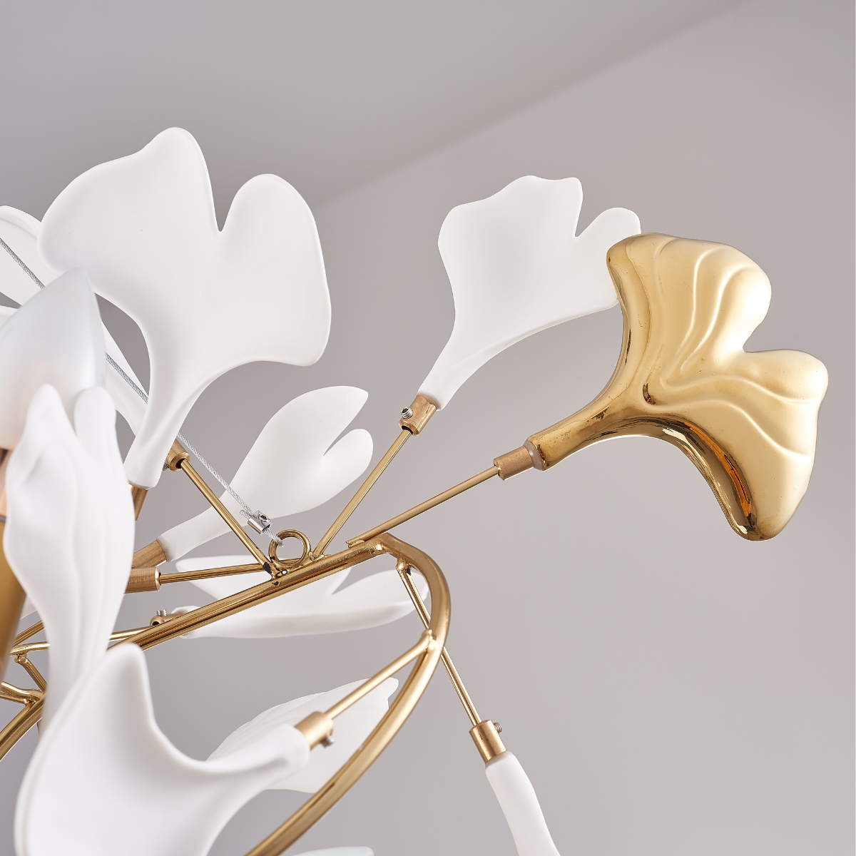 Olivia candelabru de lux Ceramic Mare pentru hol, Gingko leaf, living, pentru foaier
