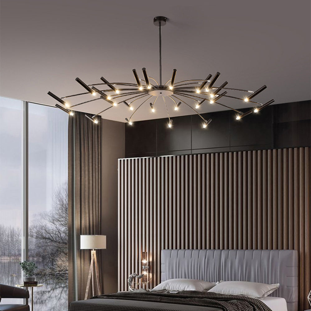 Arisha modern Blown Linear metal Multi-heads candelabru
