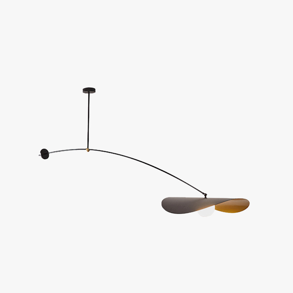 Arisha lampă suspendată minimalistă cu formă de frunză de lotus din metal, negru/auriu