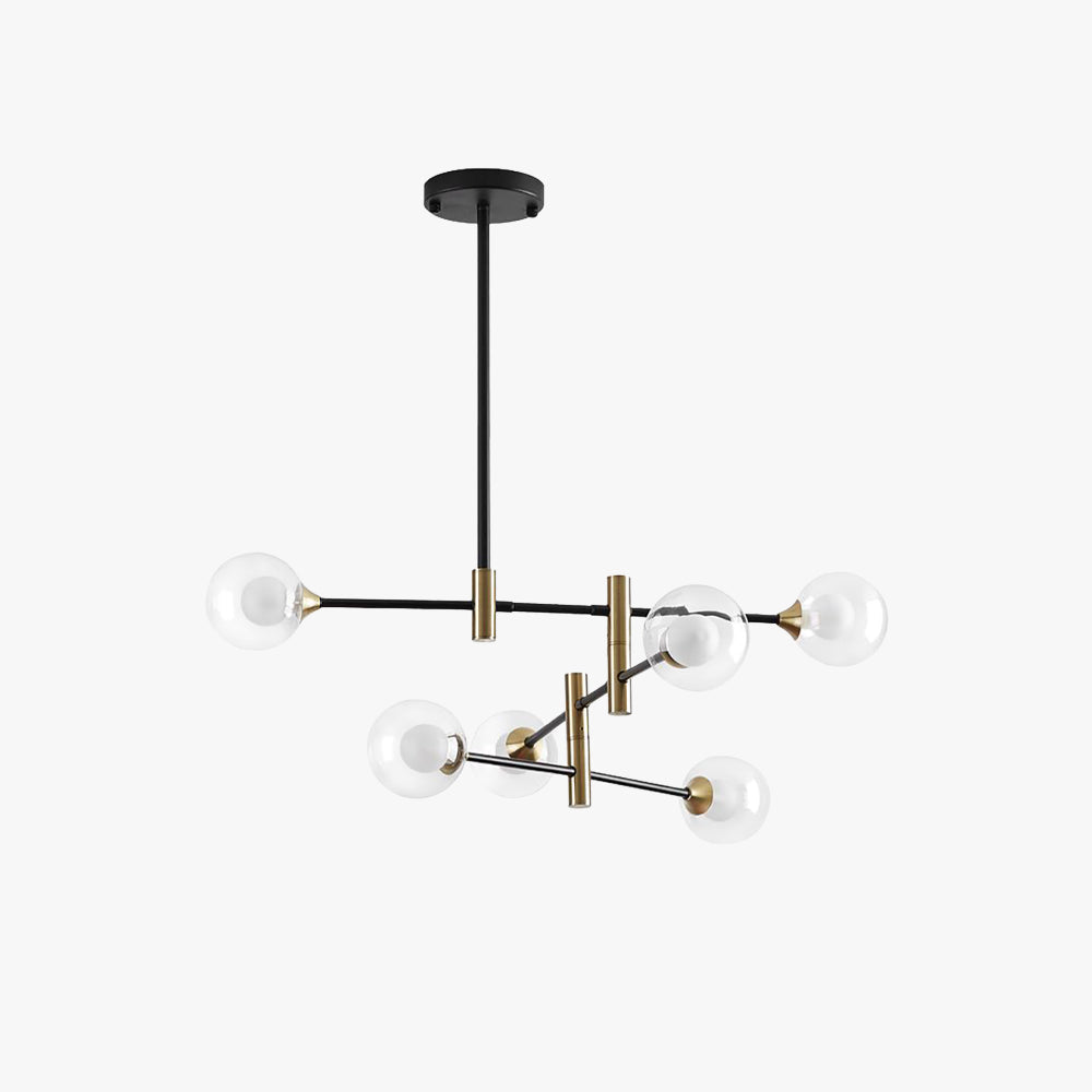 Valentina candelabru Nordic Sferic din metal/sticlă, negru/Aur