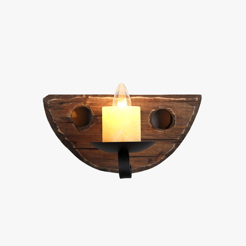 Epoch aplică de perete Vintage Semicercală cu formă de candelabru, din lemn și metal, pentru dormitor