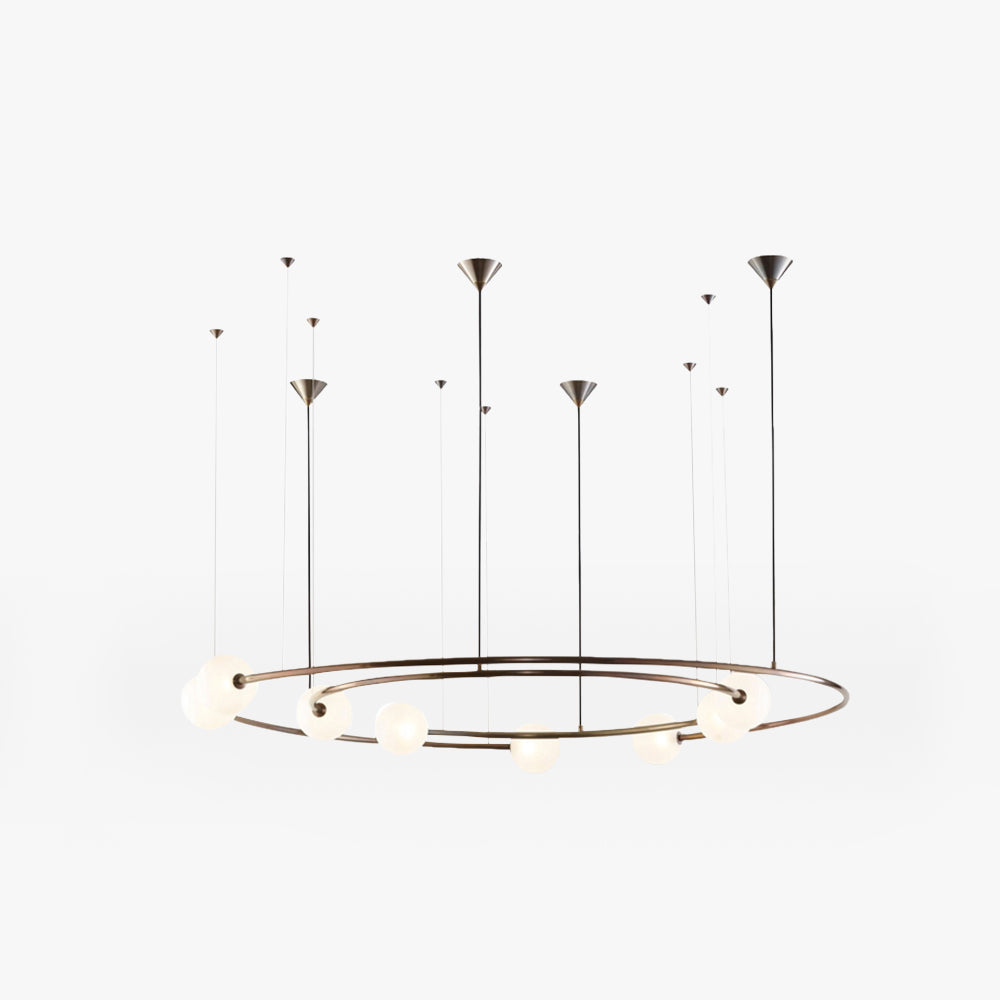 Valentina modern inel metal lampă suspendată, neagră/auriu
