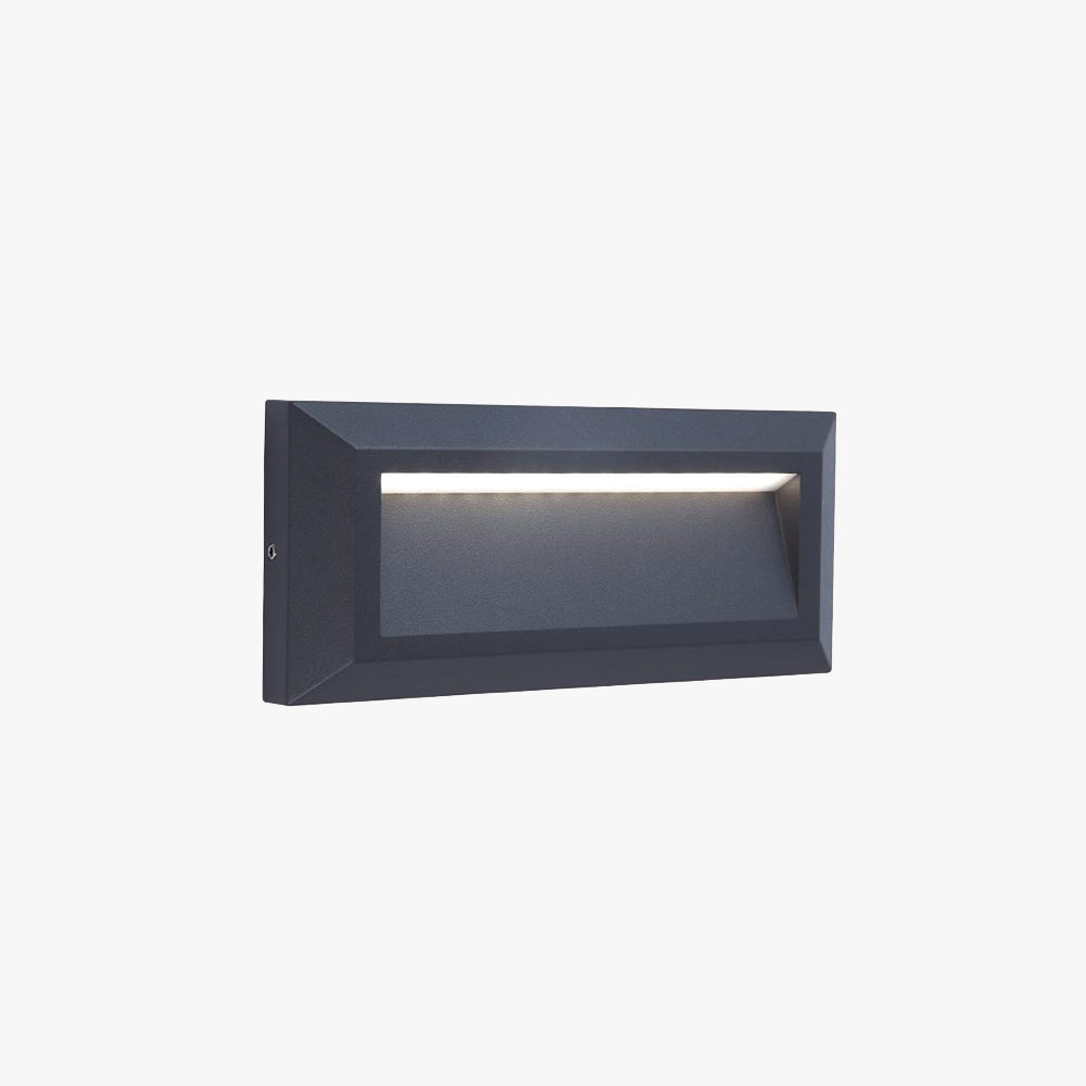 Ray modern metal Rectangular Outdoor Deck/Step Light, negru