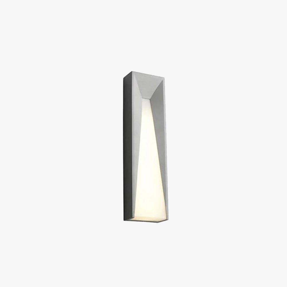 Ray aplică de perete pentru exterior modernă dreptunghiulară din metal, negru/alb