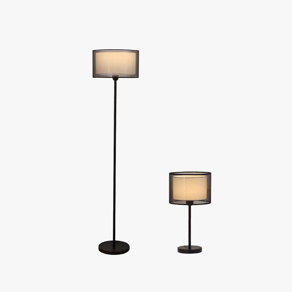 Baines lampă de masă și lampadar cu abajur din țesătură, 2 culoare