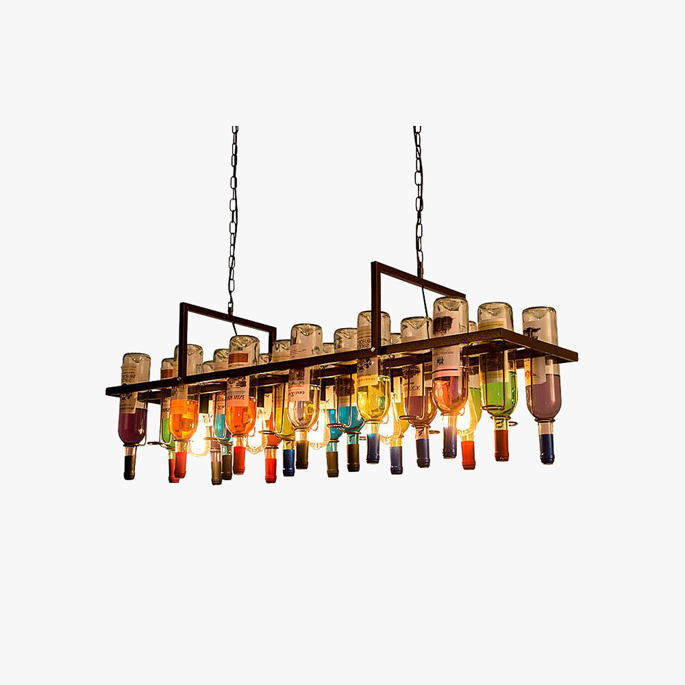 Austin Art Deco lampă suspendată din sticlă de sticlă pentru Burechi de Vin Finisaj Rust