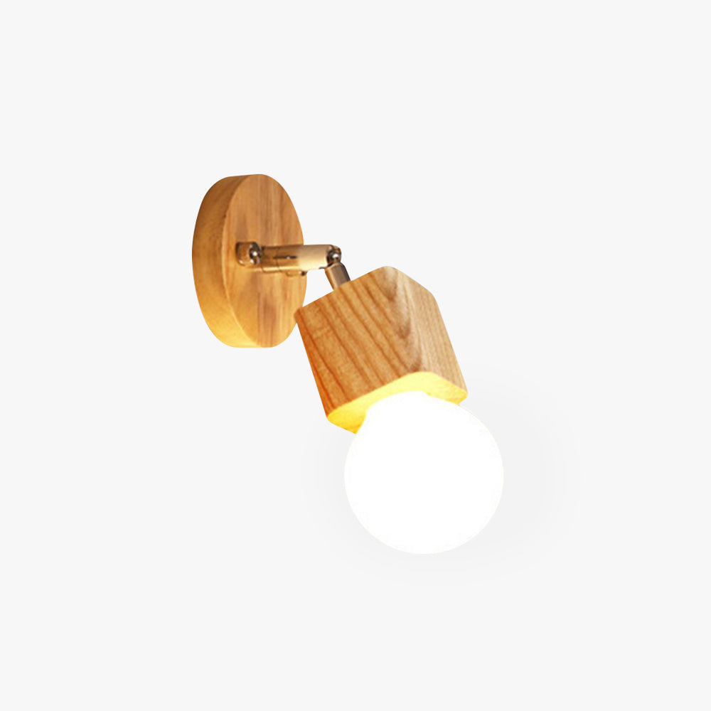 Muto modern Square glob metal/lemn aplică de perete, oglindă Light