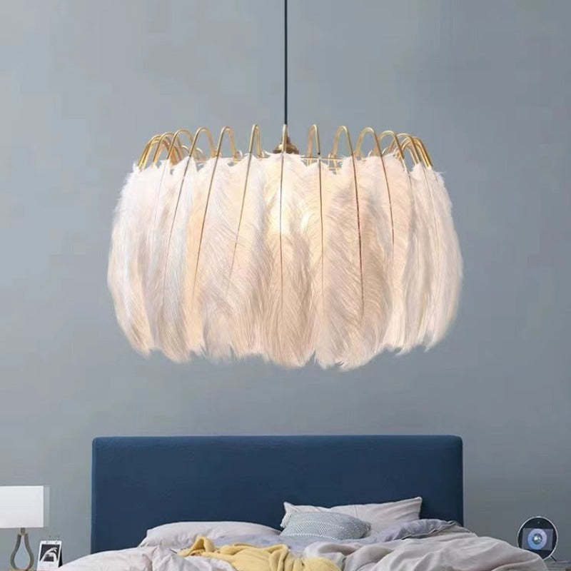 O'Moore lampă suspendată Elegantă cu Pene, negru/alb, dormitor/Cameră de Zi