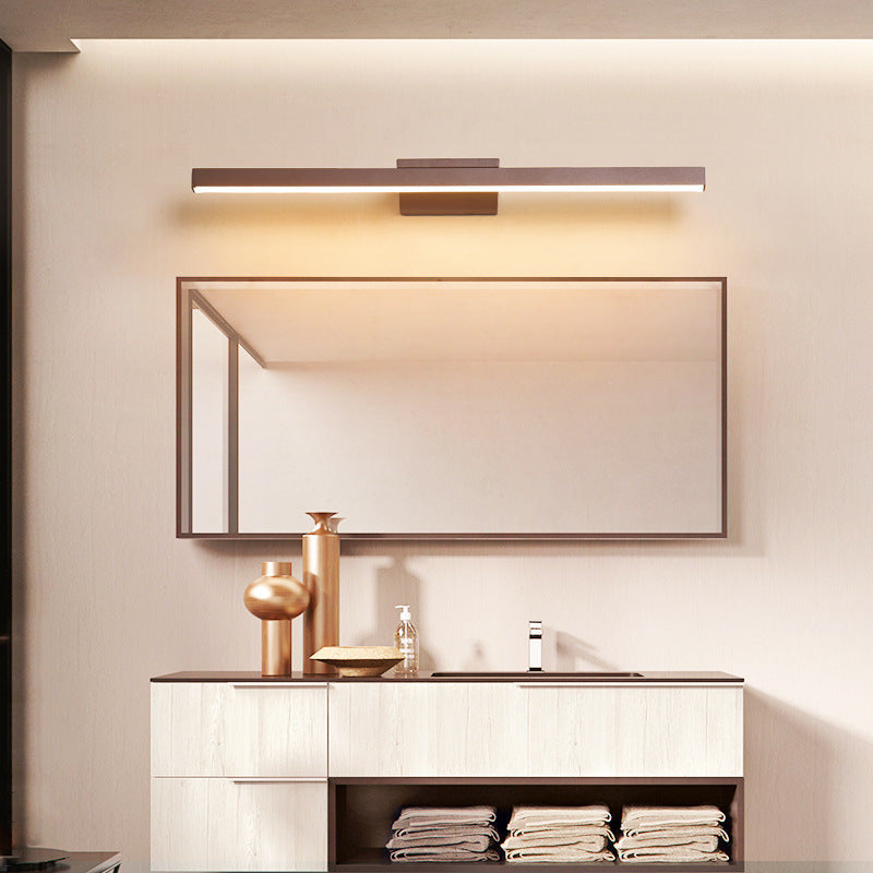 Arisha modern Linear metal aplică de perete oglindă Front, Cafea