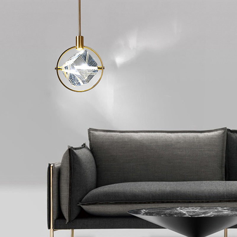 Kristy modern de lux Geometry metal/cristal lampă suspendată, auriu