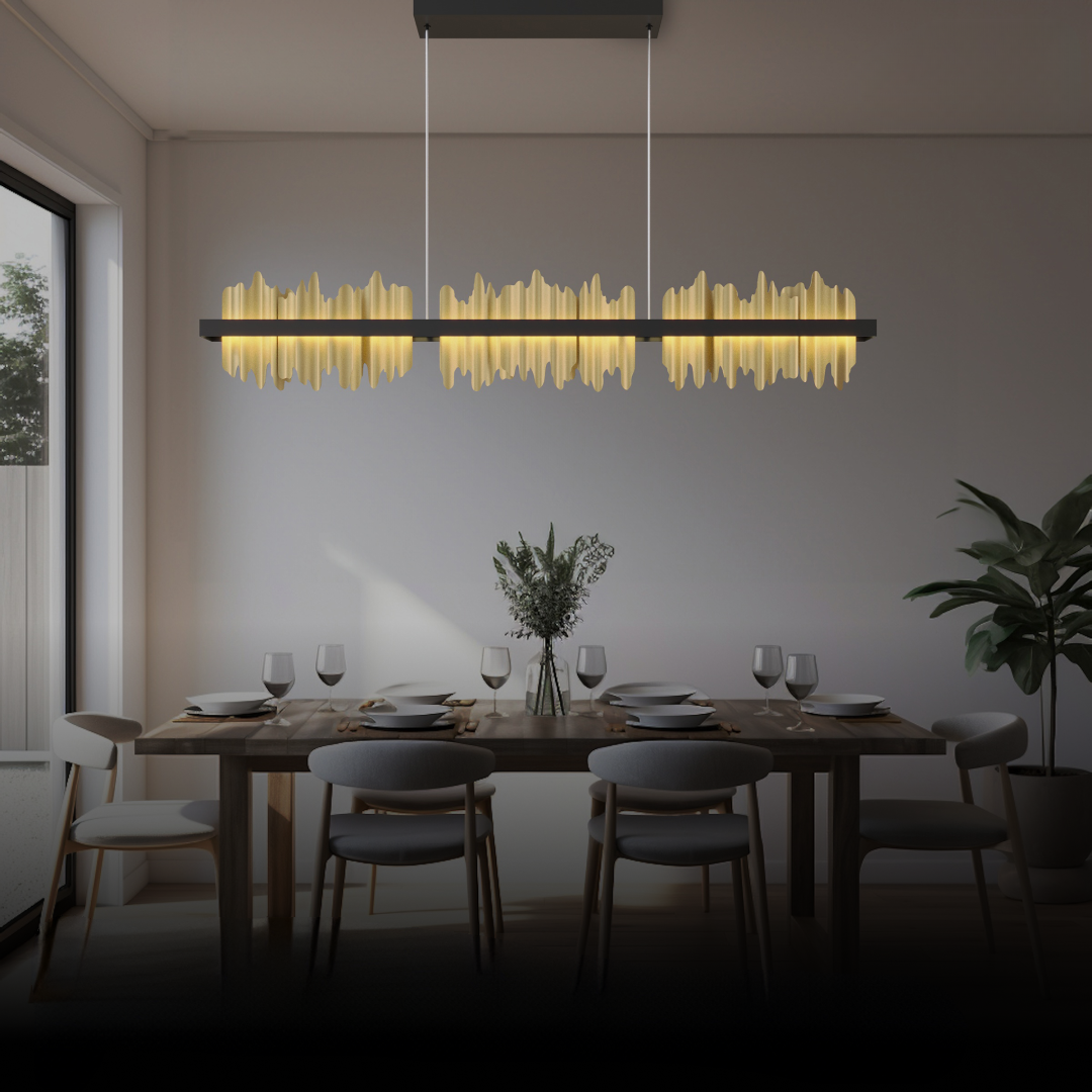 Kristy candelabru industrial Dreptunghiular metal Aur negru living