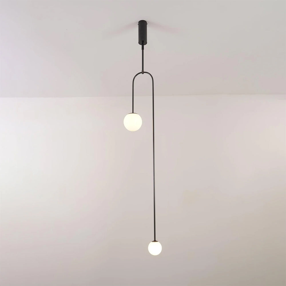 Arisha minimalist Linear Mobile lampă suspendată, neagră