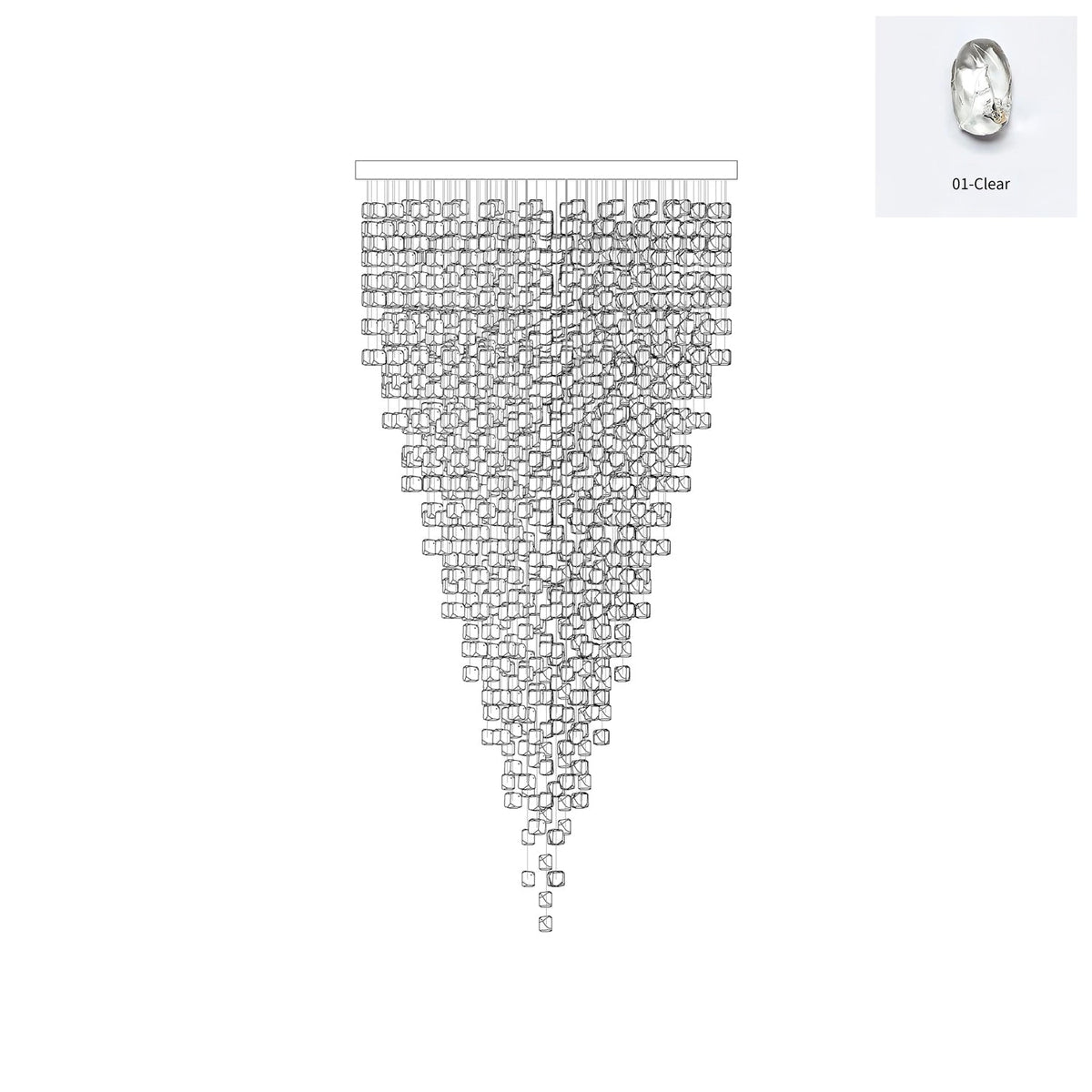 Belora candelabru din piatră și cristal, postmodern, de lux