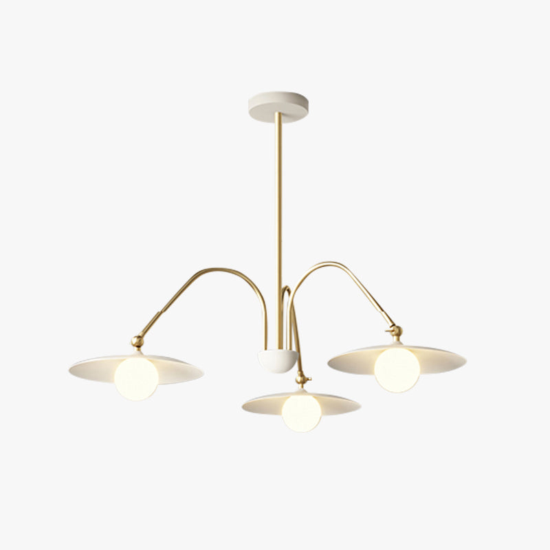 Arisha lampă suspendată minimalistă din metal turnat, alb/auriu
