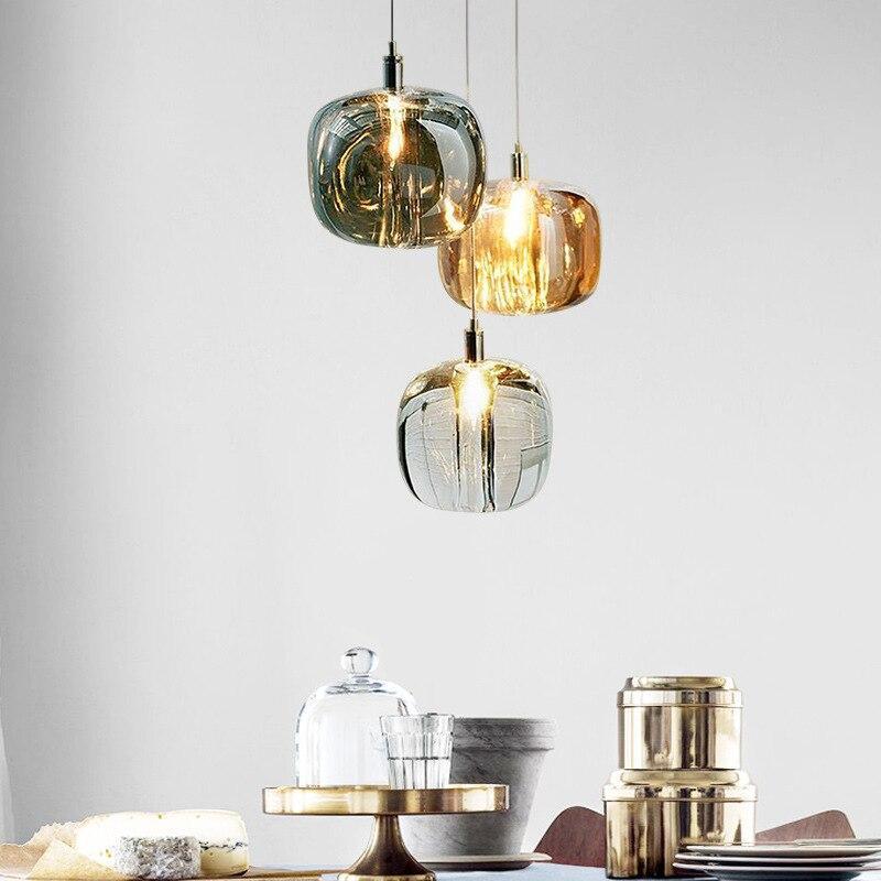 Valentina modern Bubble sticlă LED lampă suspendată, Culoare: chihlimbariu/Transparent/Gri