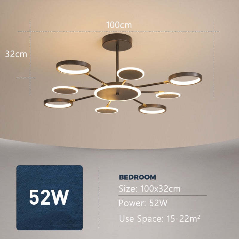 Arisha candelabru modern LED Geometric negru Reglabil