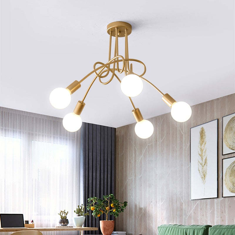 Arisha modern Linear Curve metal lampă de tavan, living/Sufragerie