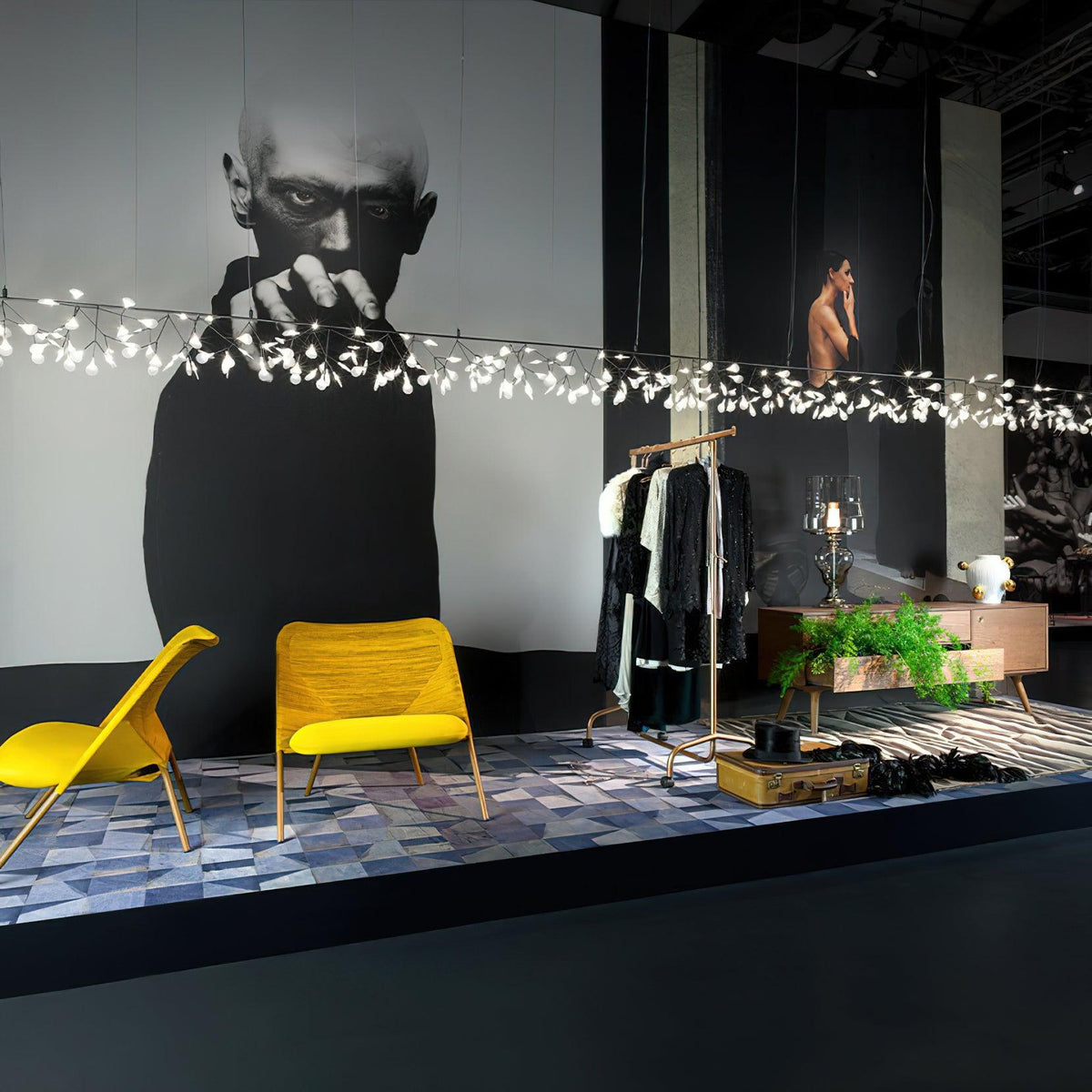 Brenwen candelabru, artistic, LED, cu ramuri, lung, liniar