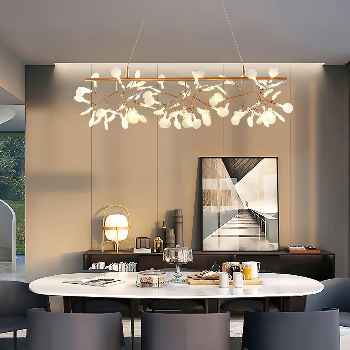 Brenwen candelabru, artistic, LED, cu ramuri, lung, liniar